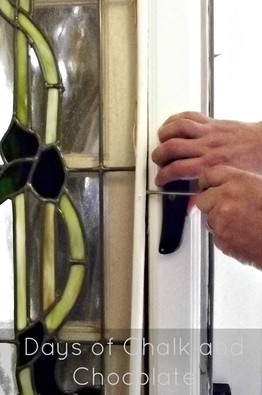 Removing Stained Glass Sidelights (DIY project) Days of Chalk and Chocolate