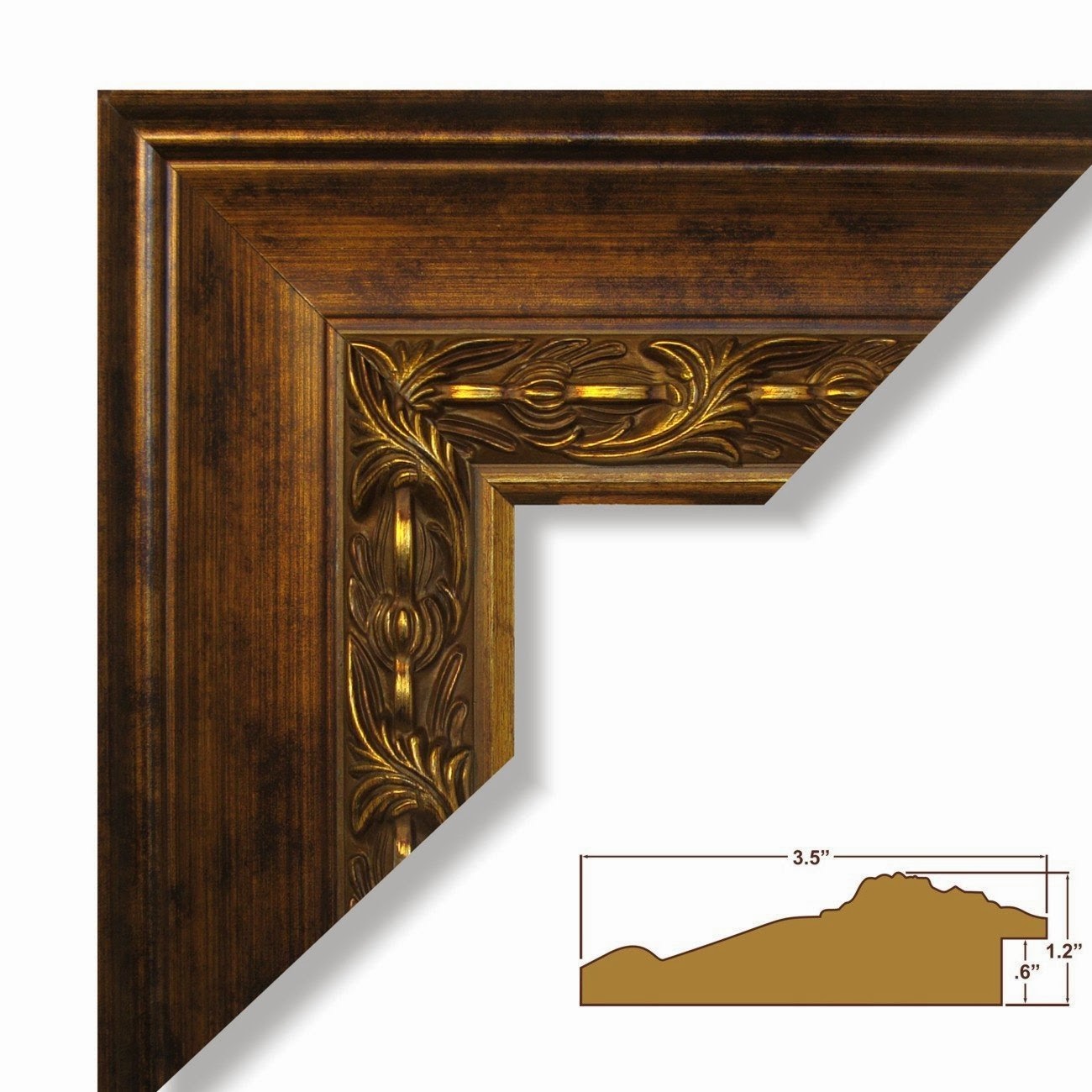 20x28 Picture Poster Frame Ornate Wood Grain Finish Antique Gold 20x28 Ornate Brushed Gold 3 65 Inch Wide Complete Picture Frame