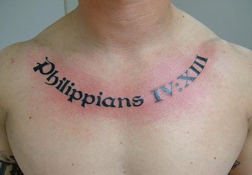  Tattoo lovers because of universal applicability of Bible Verses Among 