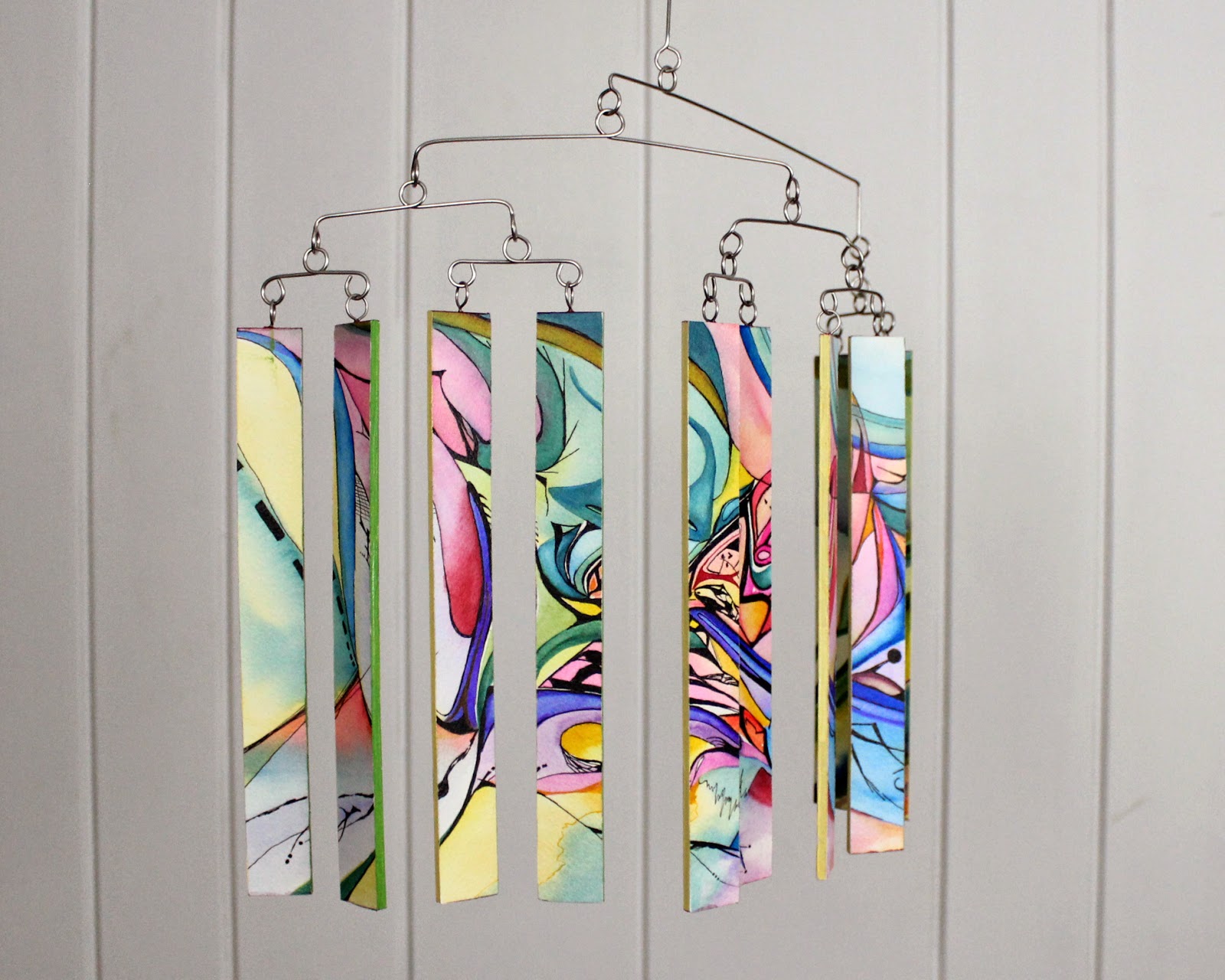 Watercolor Paintings and Mobiles by Carolyn Weir New Moving Paintings