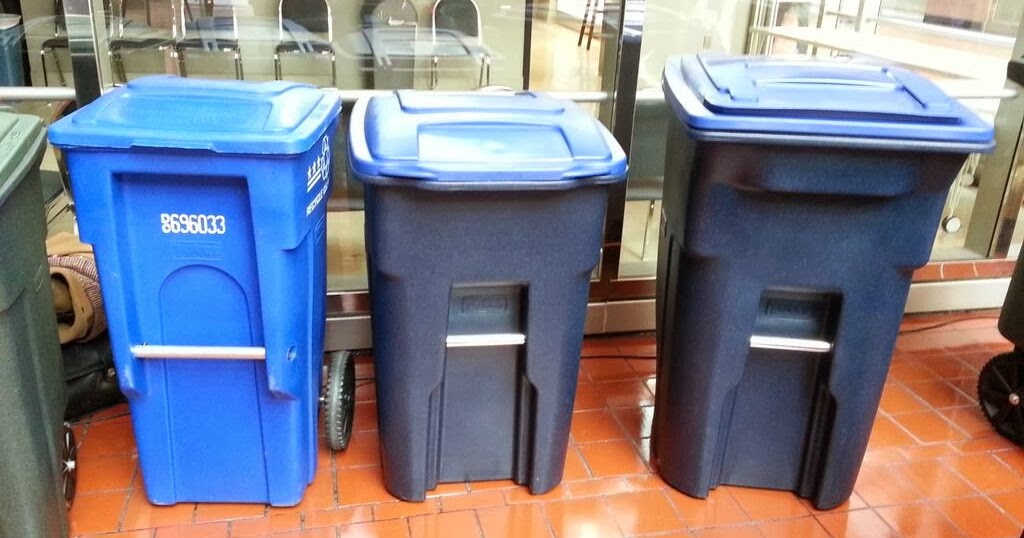 bloomingdale DPW supercan, trash container, recycling container