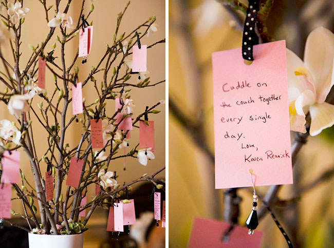 Above a wishing tree is a great use for potted branches and it 39s a sweet
