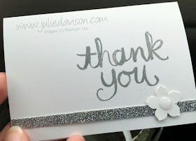 DIY Wedding Thank You Cards with Stampin' Up! Watercolor Thank You stamp #stampinup #wedding www.juliedavison.com