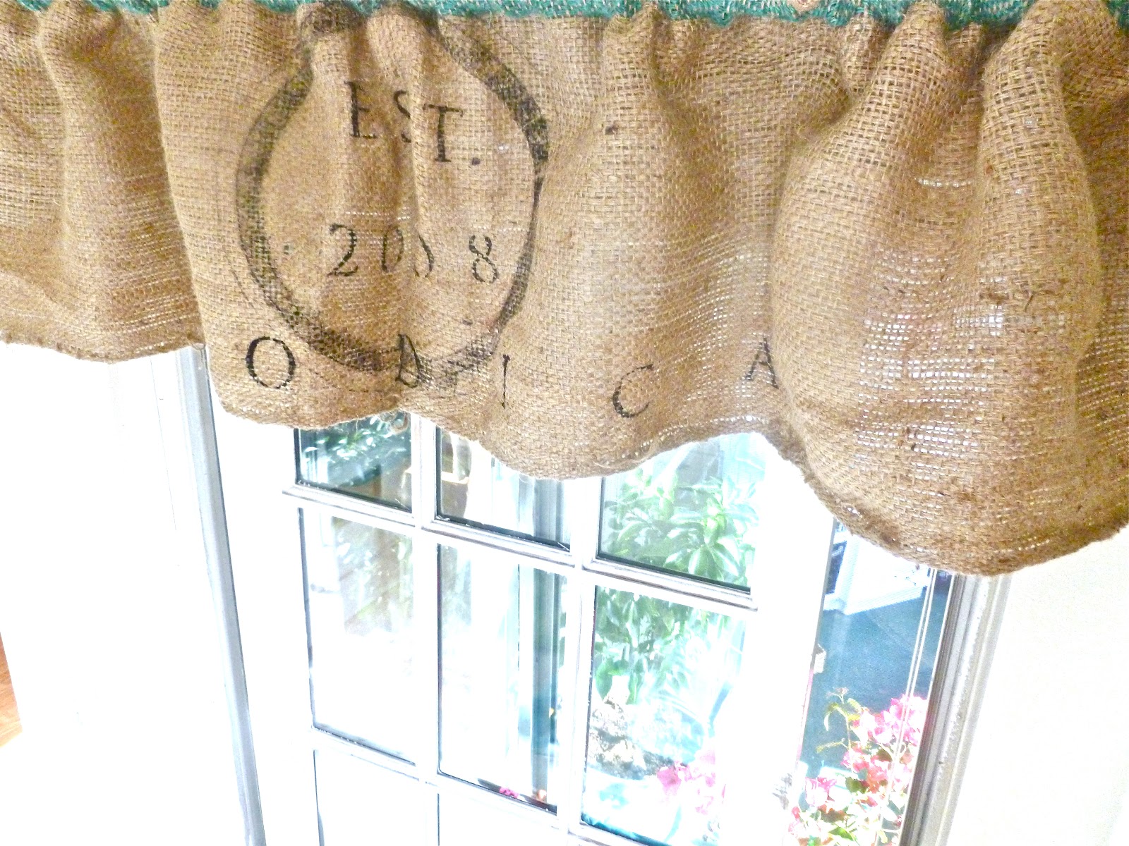 Burlap Buttons Burlap Sack Curtain Tutorial