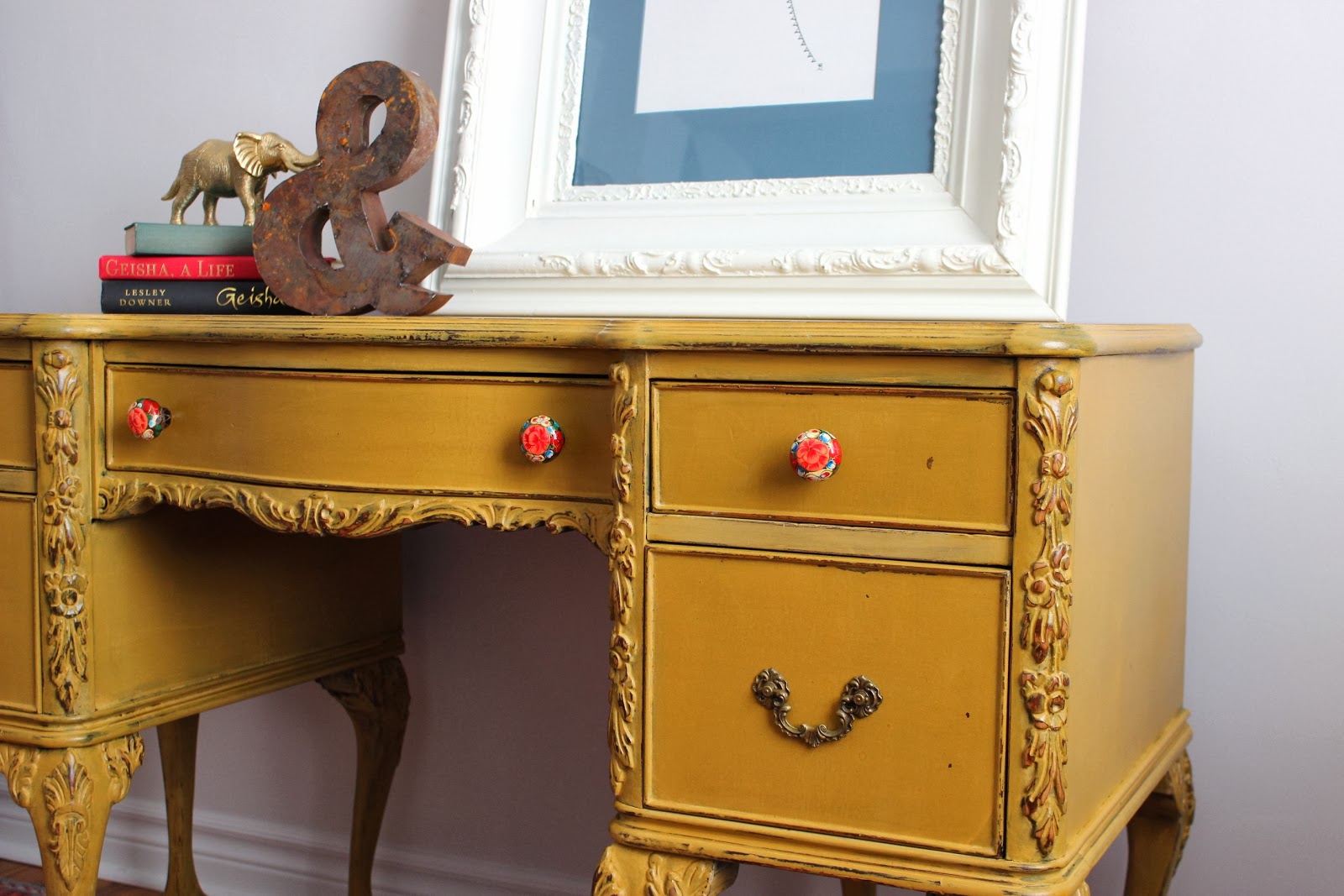 Poppyseed Creative Living Mustard Yellow Writing Desk (yet another