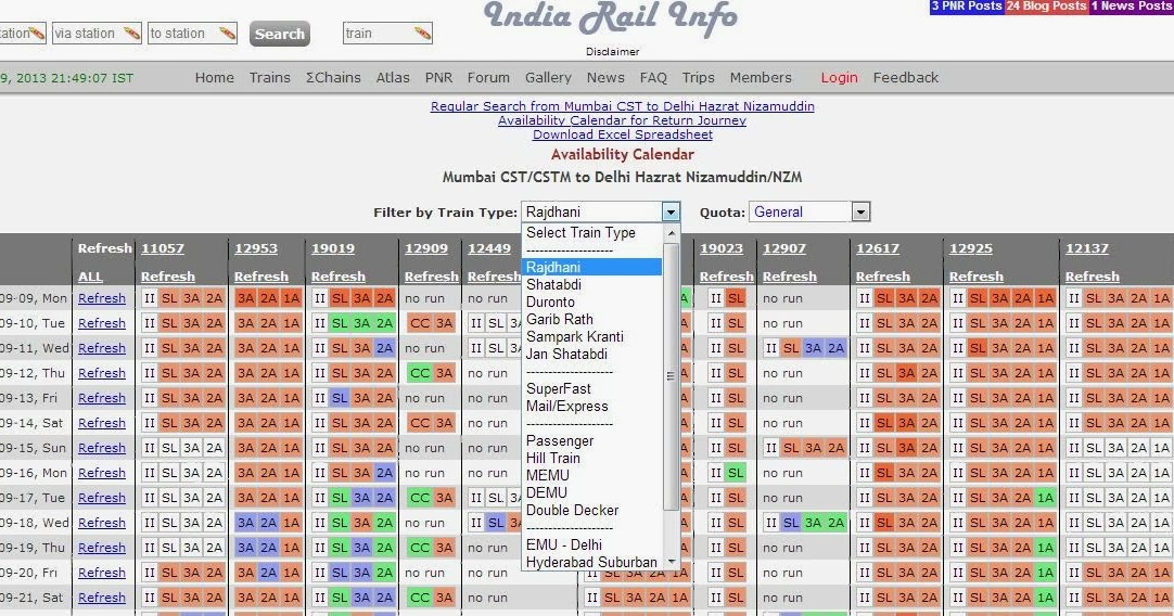 2 MONTH TRAIN SEAT AVAILABILITY ON A CLICK IRCTC Help