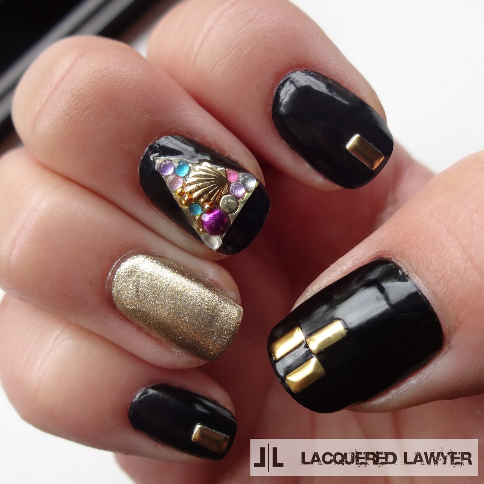 Lacquered Lawyer | Nail Art Blog: Black Beach Chic