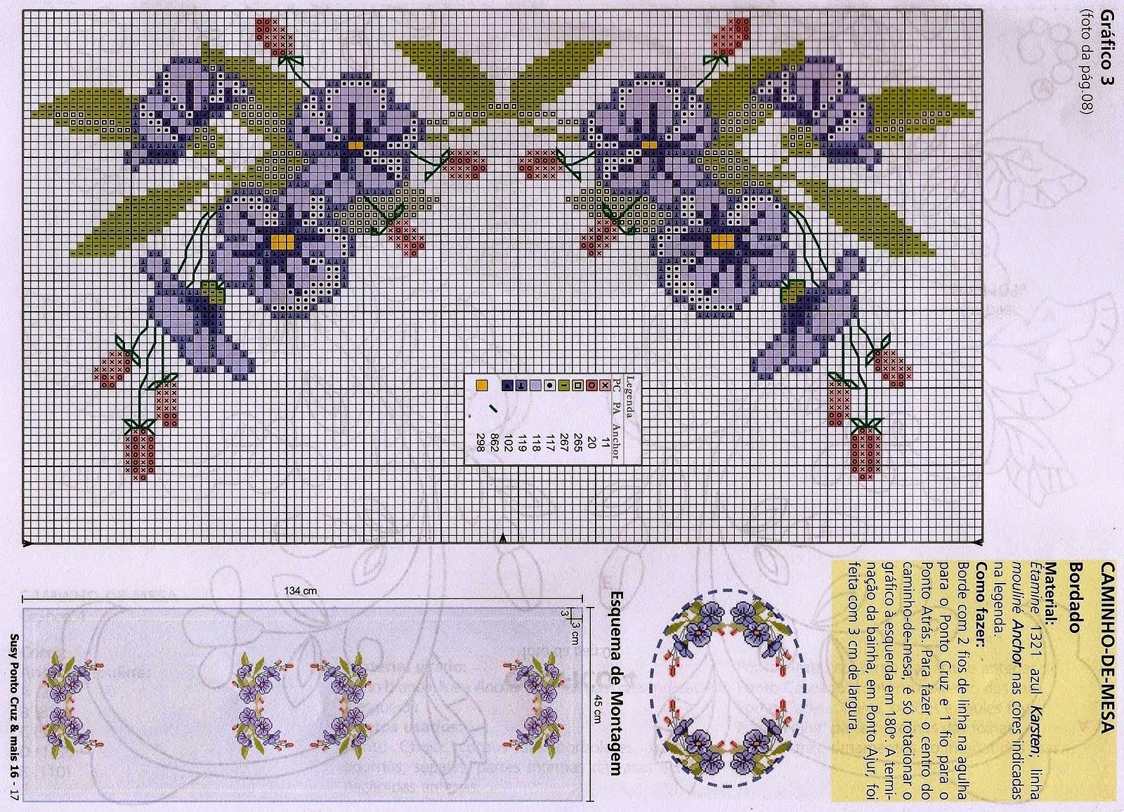 **Blog Amor Perfeito** Gráficos de ponto cruz: Flores
