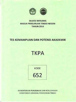 Berbagi Dan Belajar Naskah Soal Sbmptn 2014 Tes Kemampuan Dan Potensi Akademik Tkpa Kode Soal 612