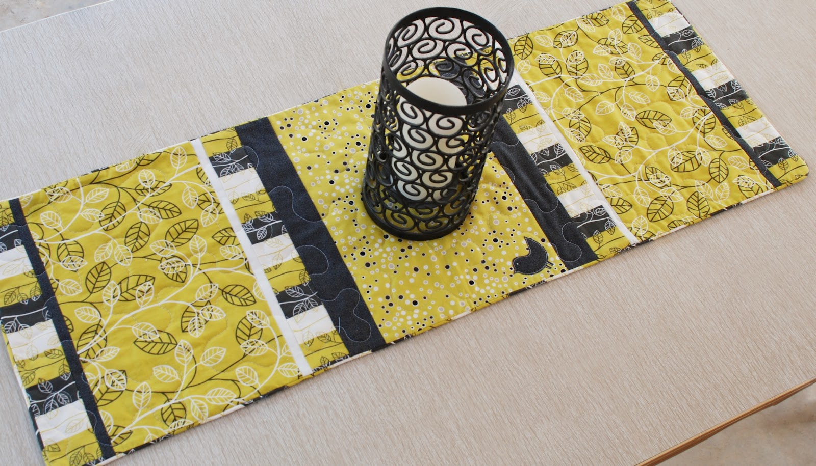 Charley, Dee, & Me Gray and Yellow Table Runners