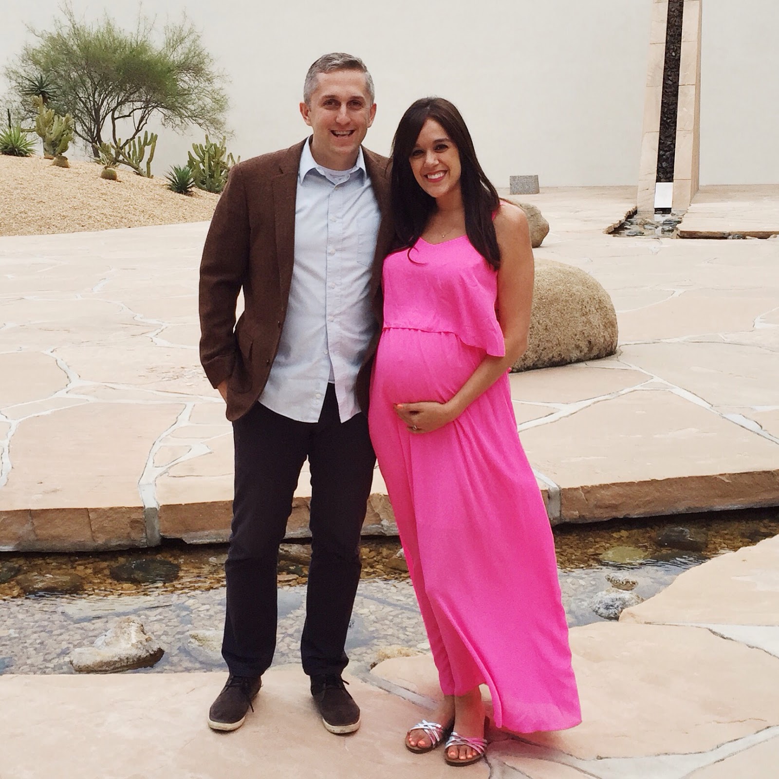 hot pink maternity maxi dress