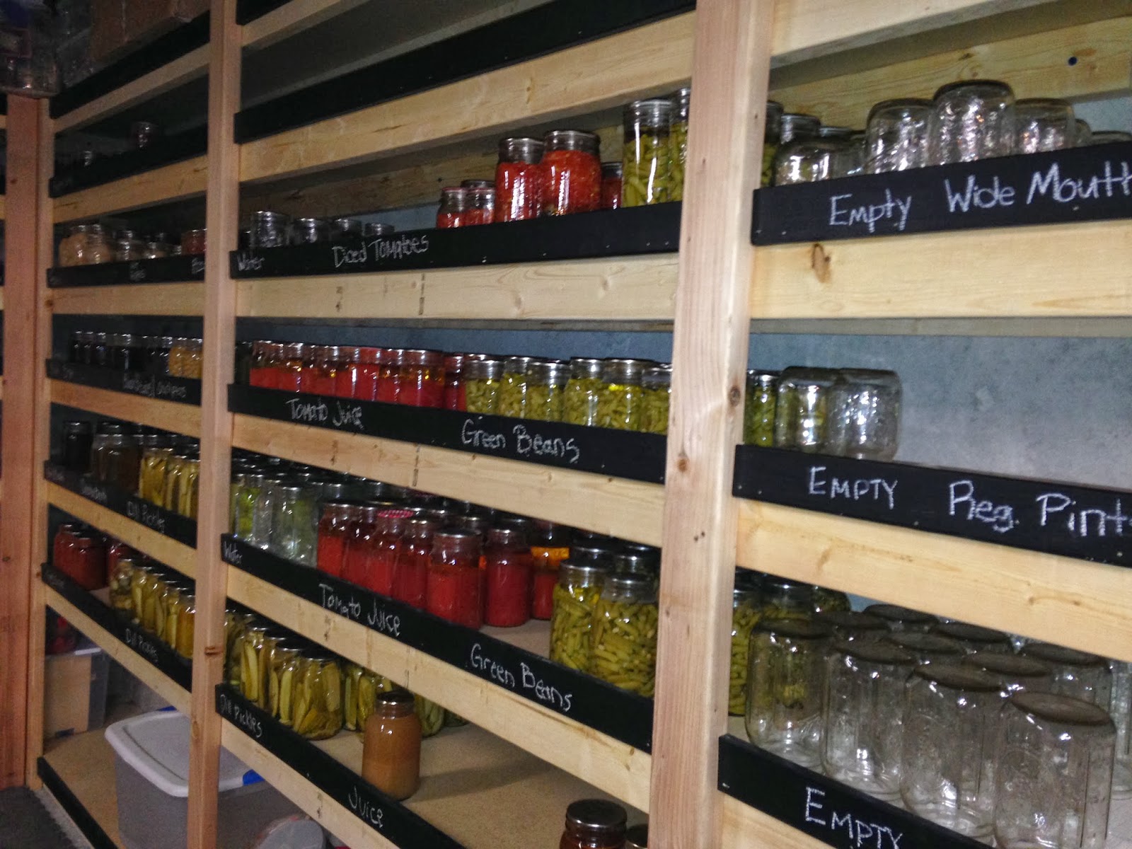 Recipes We Love Canning Pantry with chalkboard ledge to protect jars