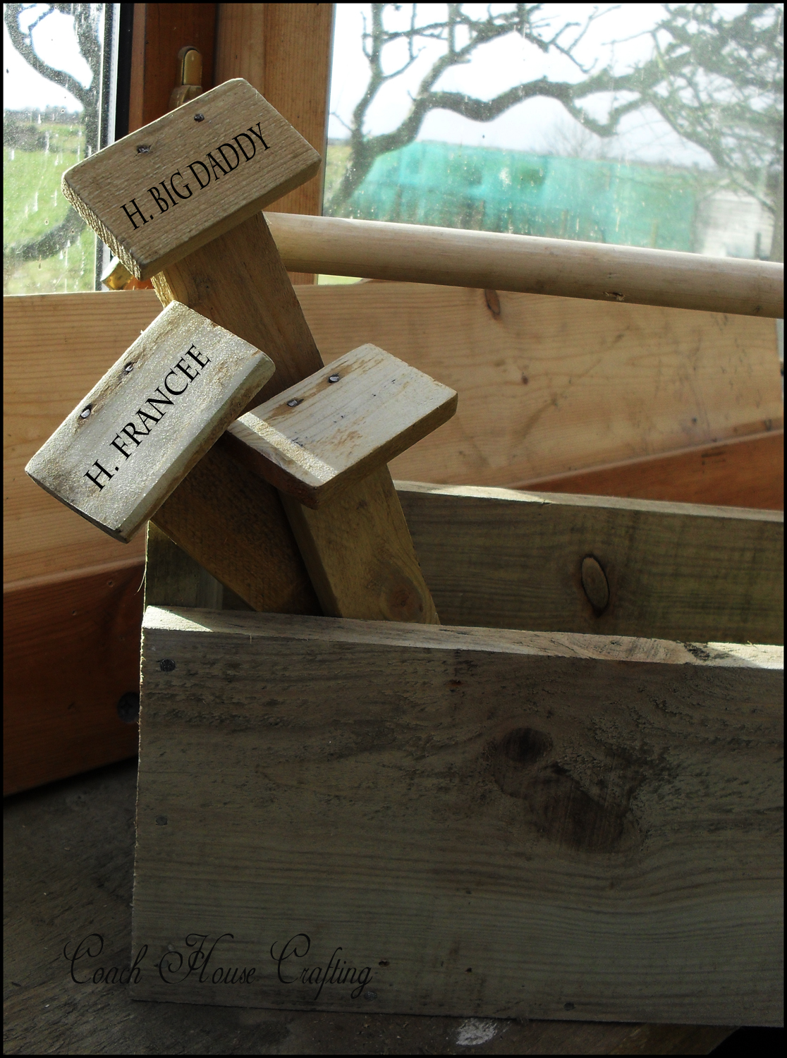 Coach House Crafting on a budget Scrap wood plant labels