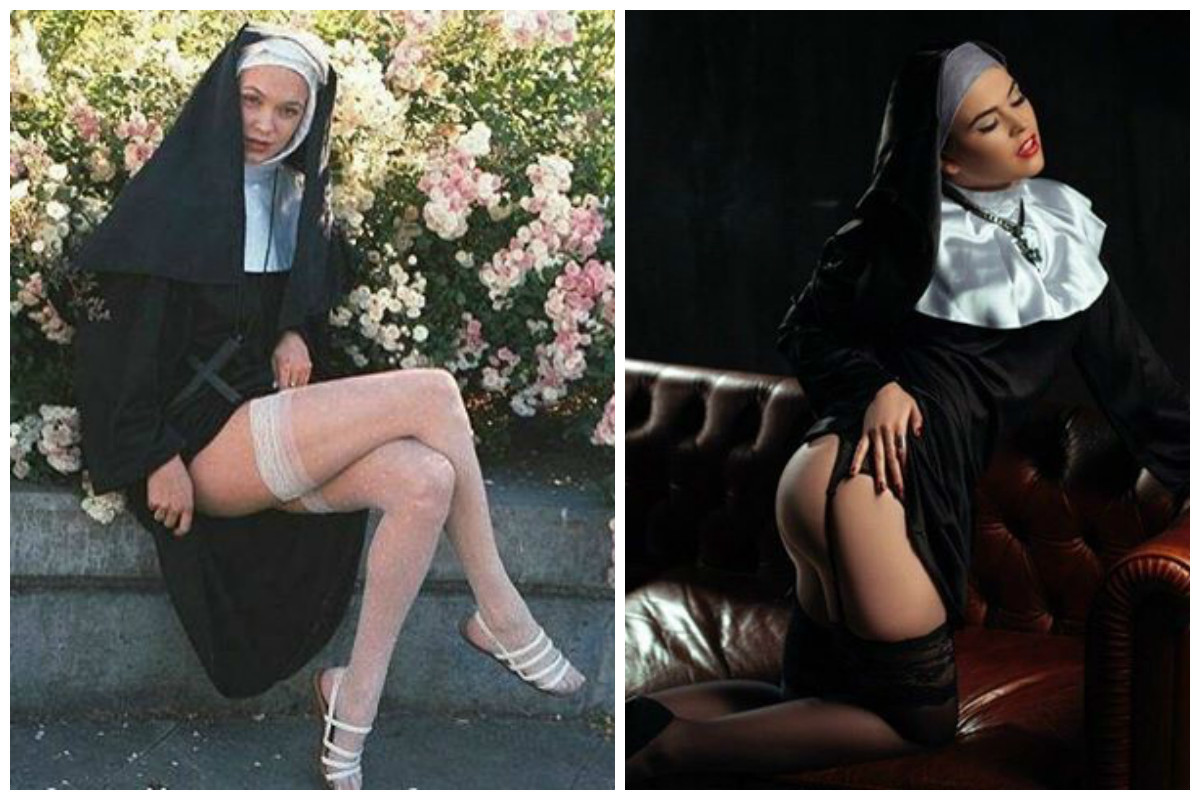 В одной из комнат монастыря монашка открыла вид на бюст и промежность порно фото