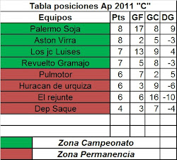 Posiciones Clausura 2011 Liga B