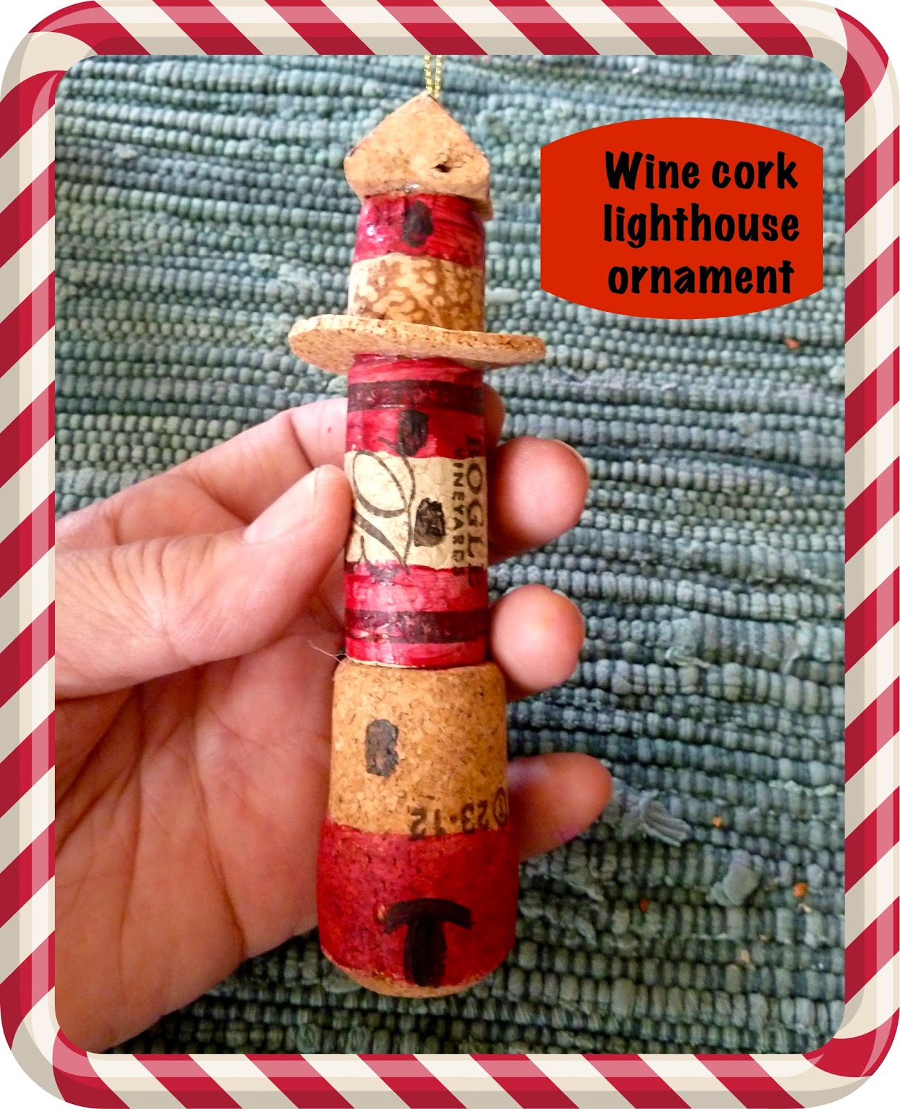 Make it easy crafts Wine and champagne cork lighthouse ornament