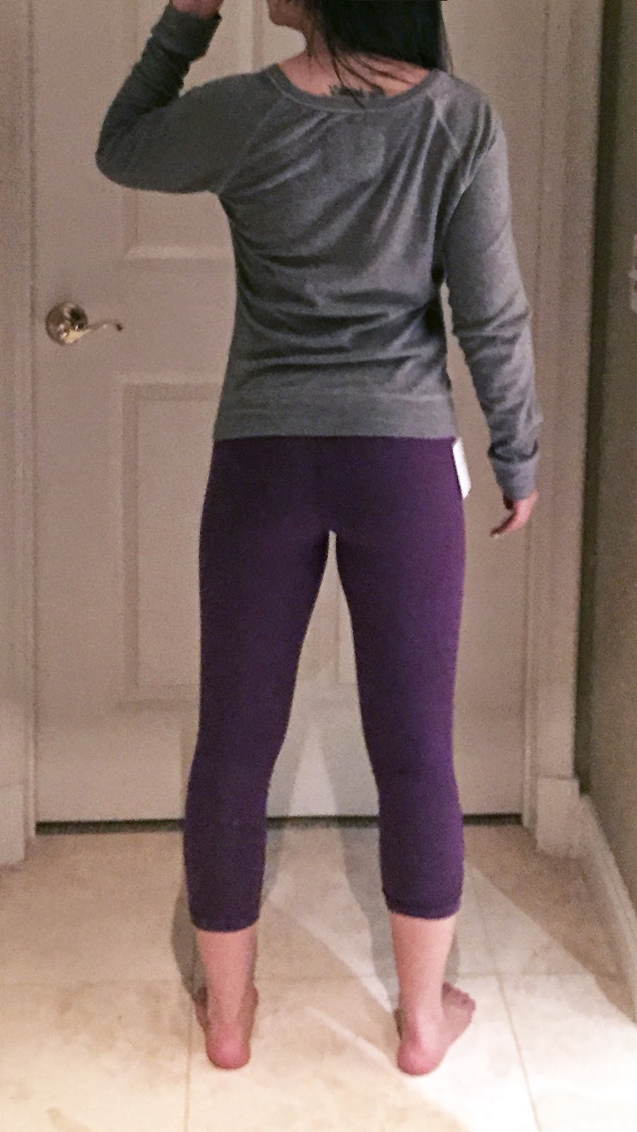 My Superficial Endeavors: Lululemon Wunder Under Pant in Giant Houndstooth  Dip Dye & Beyond Yoga Gathered Legging in Plum