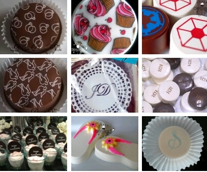 custom chocolate, chocolate covered oreos, chocolate disks, chocolate monogram, chocolate graham crackers, chocolate logo
