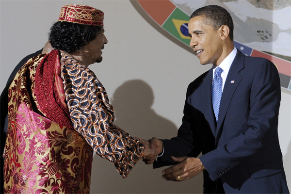 Guerra contra Libia Gadafi+obama