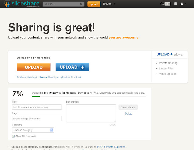 upload PowerPoint to slideshare