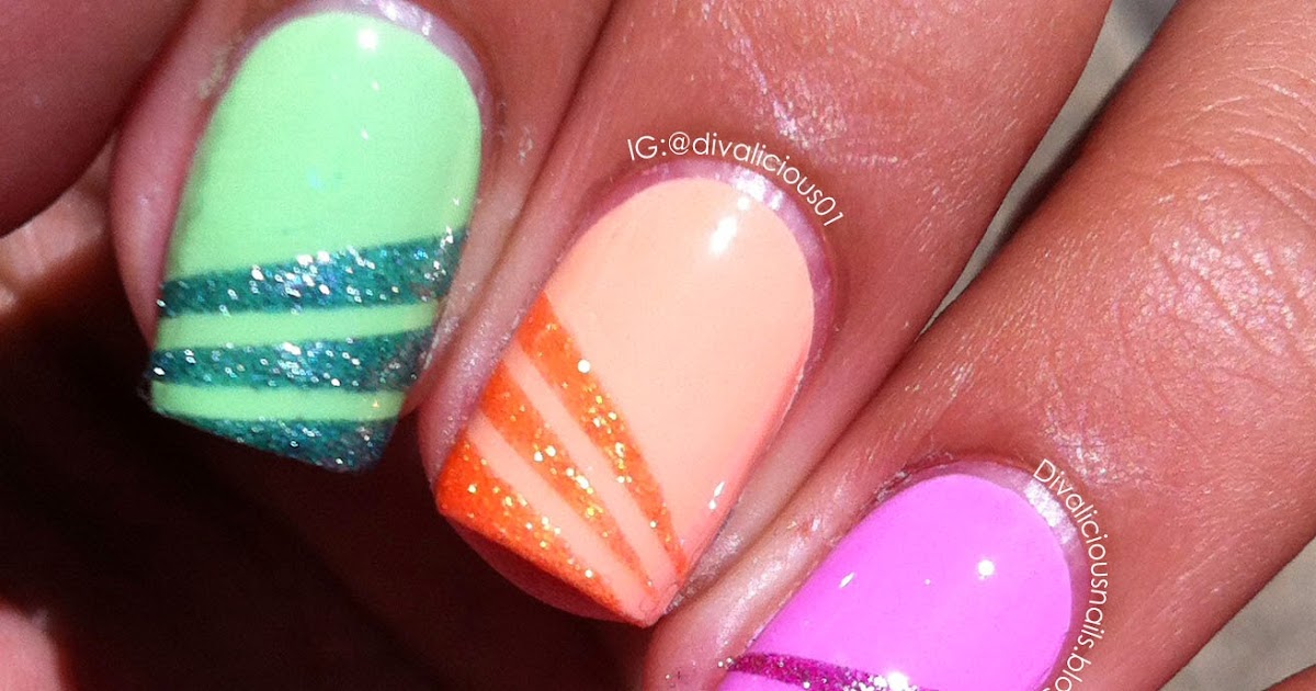 Divalicious Nails Textured Polish Rays on Tips *PIC HEAVY*