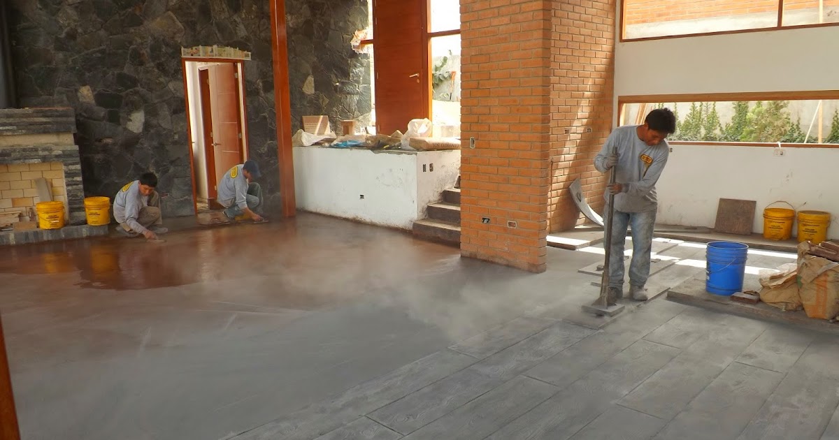 Piso de Concreto Estampado en Casa en Cieneguilla