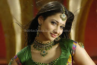 Thamanna, hot, navel, show, in, green, dress