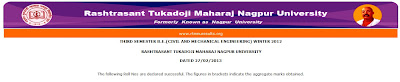 BE Sem 3 Winter 2012 Result Nagpur University