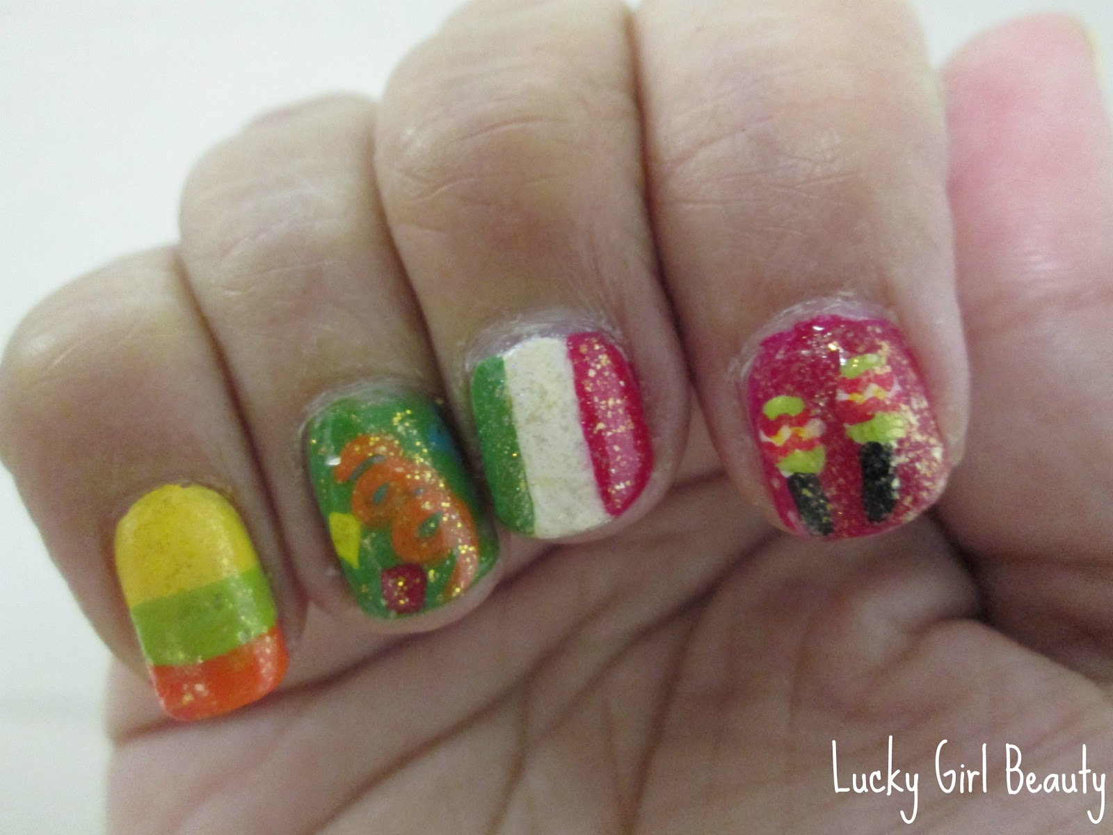 Lucky Girl Beauty: Cinco de Mayo Nails 2012