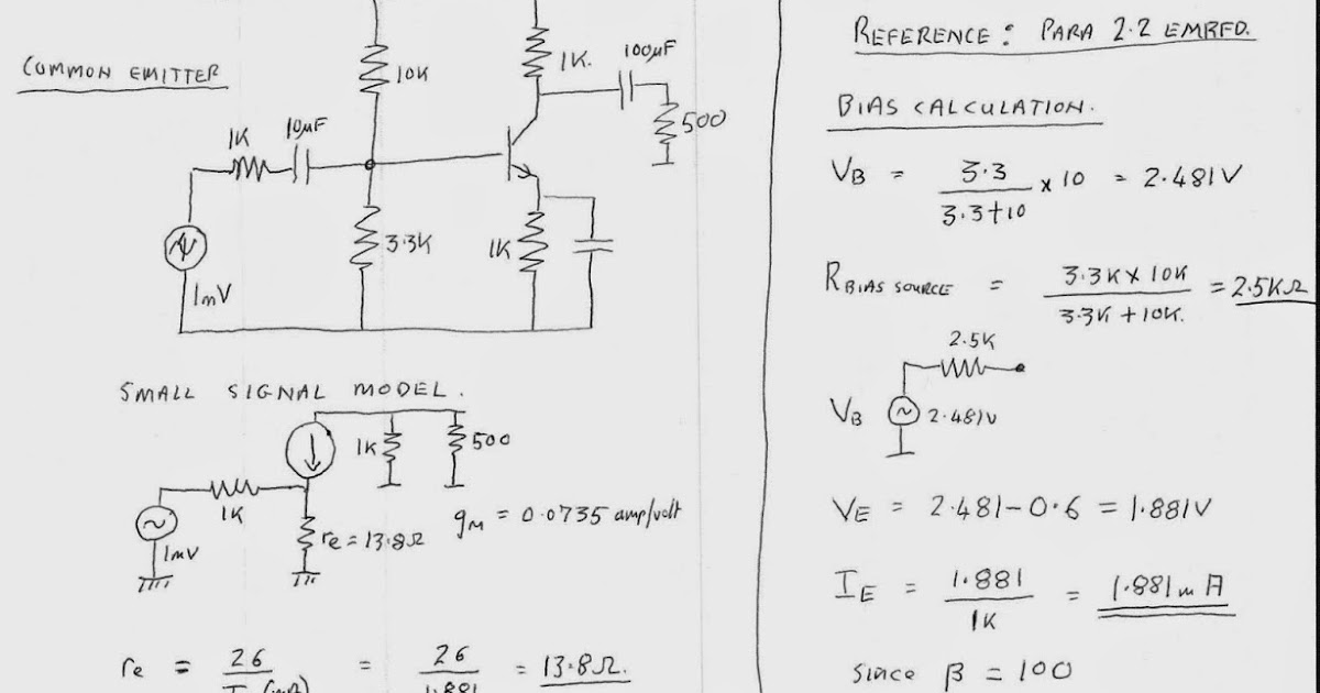 N4HAY / ZS6RSH Amplifier Design Basics. Common Emitter Calculations