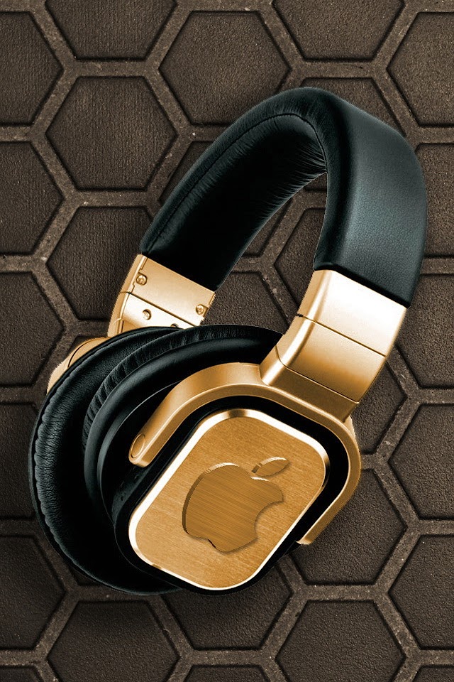   Golden Apple Headphones   Android Best Wallpaper