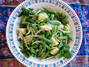 Green Vegetable Salad with Mint Butter