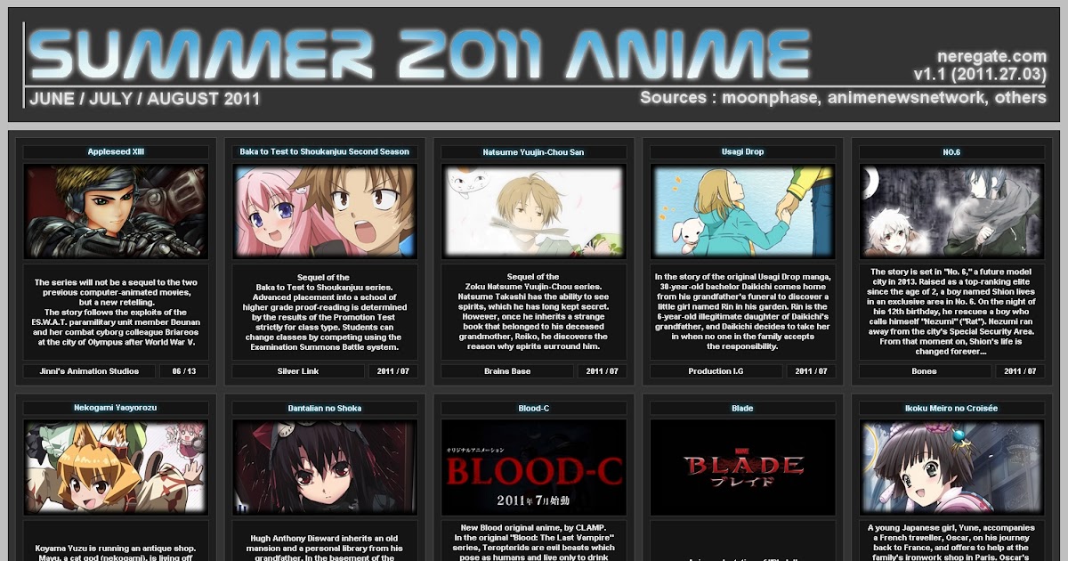 Anime 2011 Summer