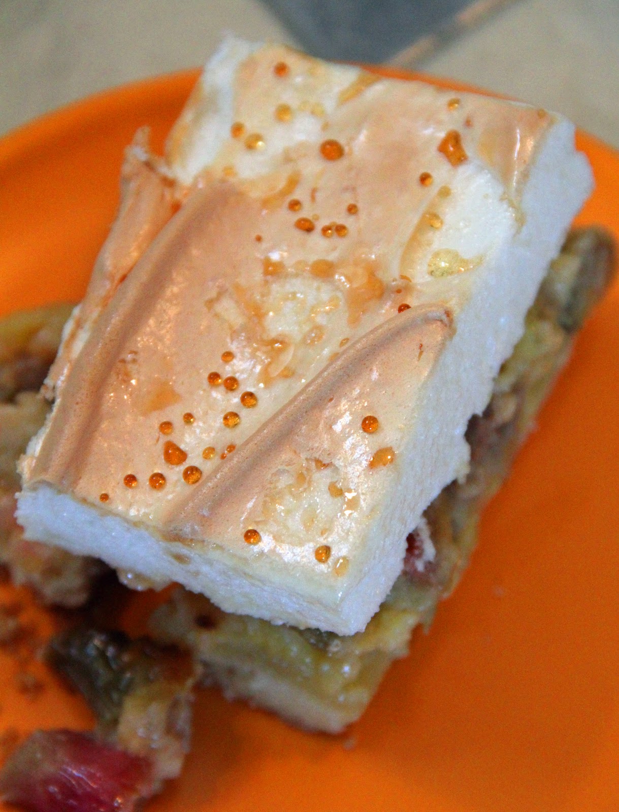 Jo and Sue Rhubarb Meringue Dessert