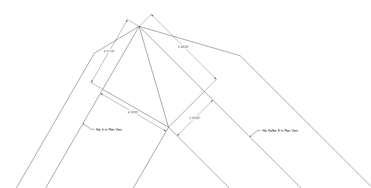 Roof Framing Geometry Miter and Saw Blade Bevel Angles For Hip Rafters