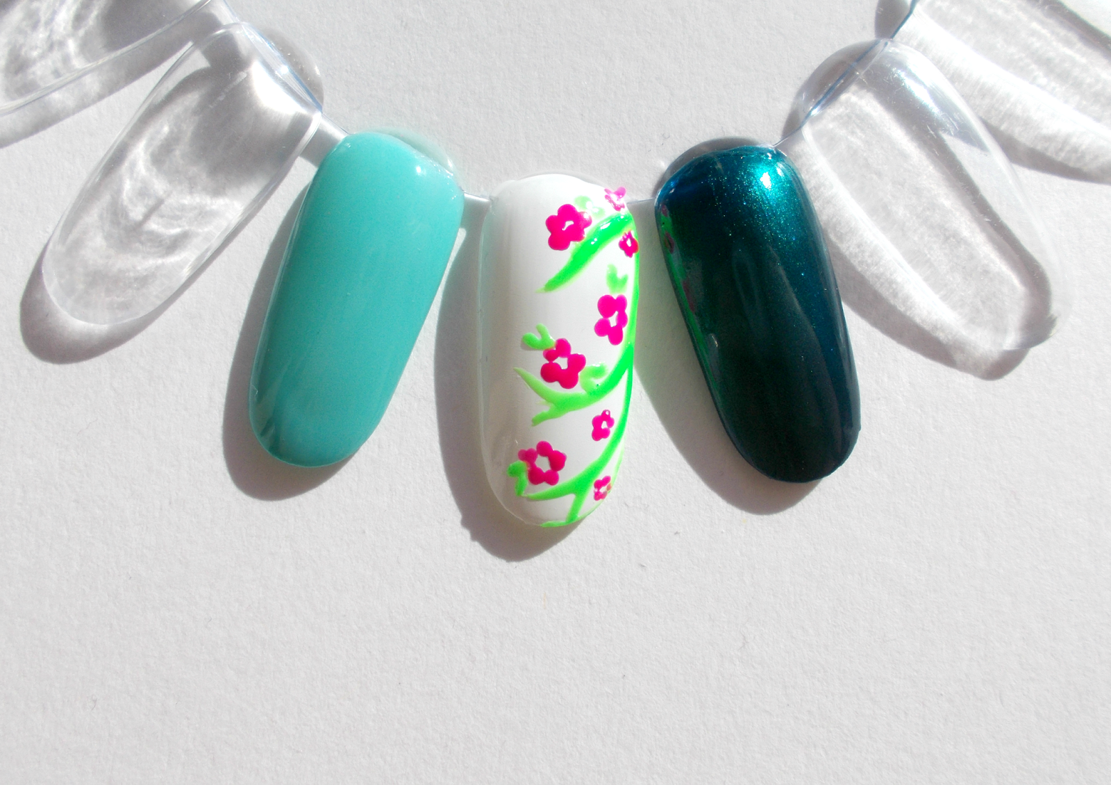 3 ways to wear green nail polish nail art mint shimmer floral
