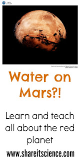 Water On Mars?! (www.shareitscience.com http://www.shareitscience.com/2015/09/NASA-water-on-mars-science-education.html