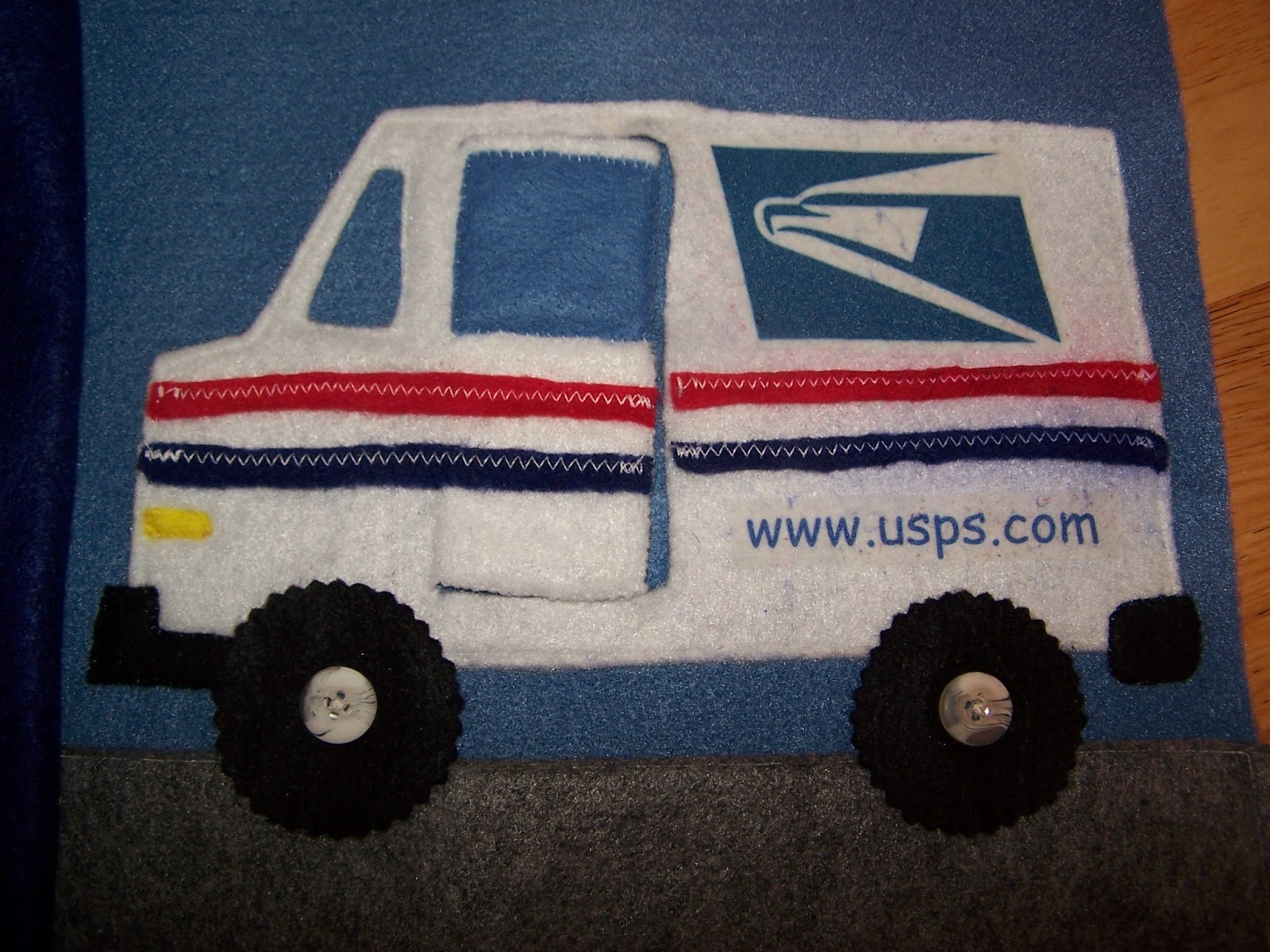 Books N Boys Mail Truck Quiet Book Page