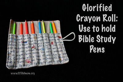 Glorified Crayon Roll for Bible Study Pens and Pencils: STEMmom.org