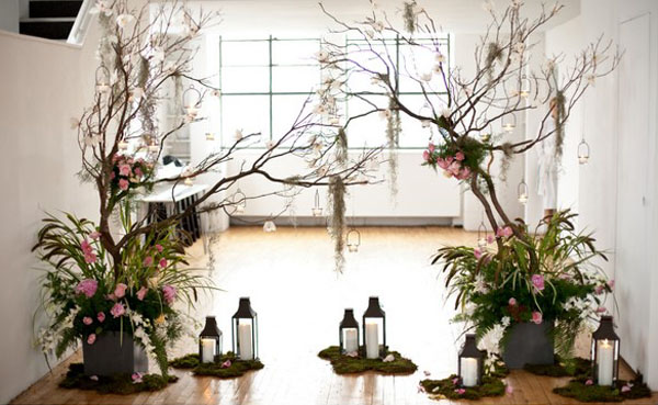 Branch Centerpieces With Hanging Pictures : Inspiration songket affairs wedding decor ideas branch