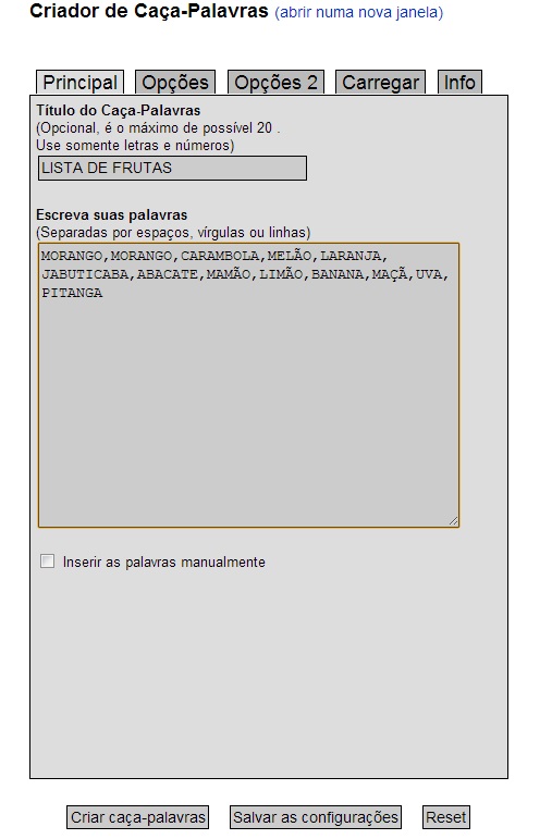 Crie seu próprio caça-palavras de forma fácil e rápida!