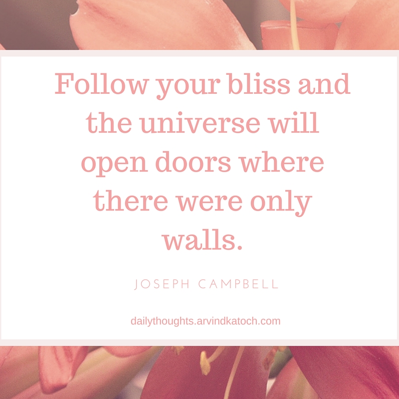 Thought of the Day with Meaning (Follow your bliss and the universe