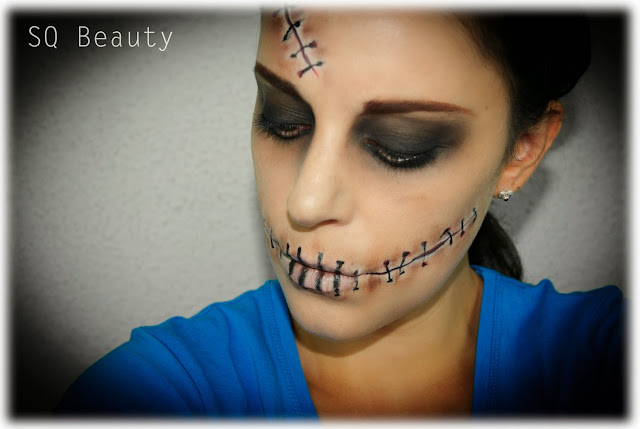 Maquillaje Halloween Gótico Cosido Gothic Stitched makeup Silvia Quiros