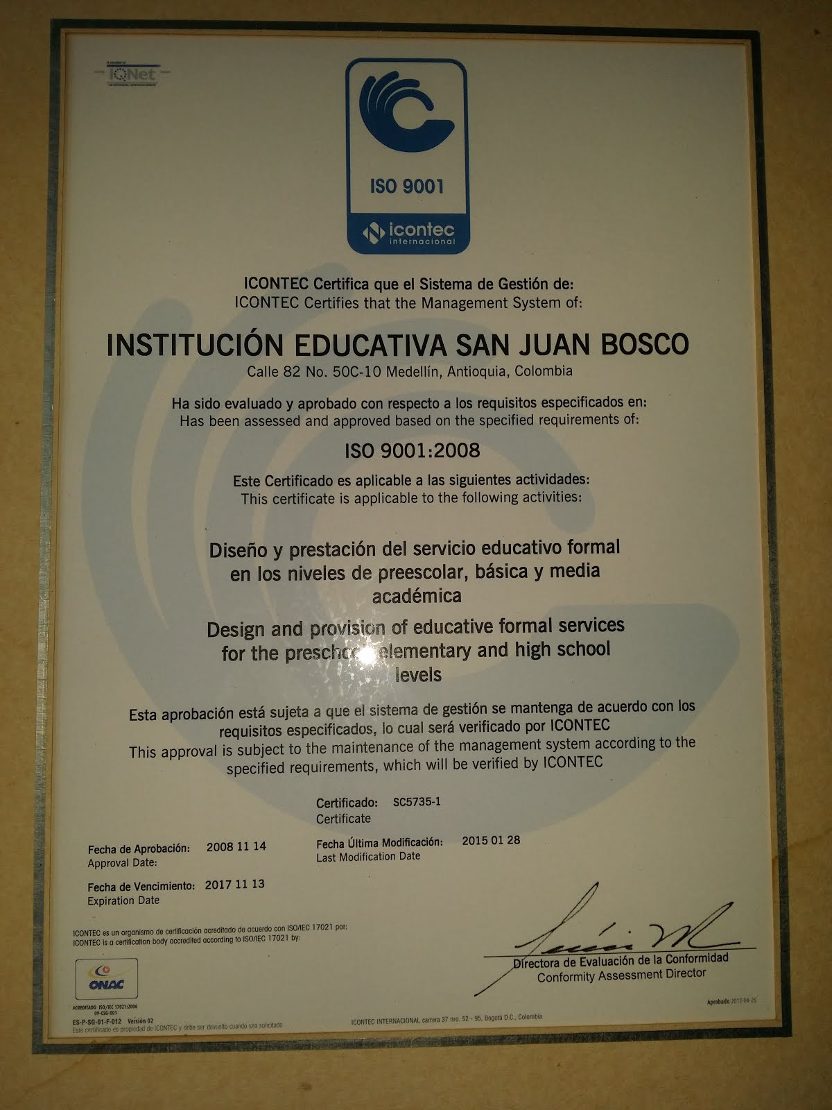 CERTIFICADO