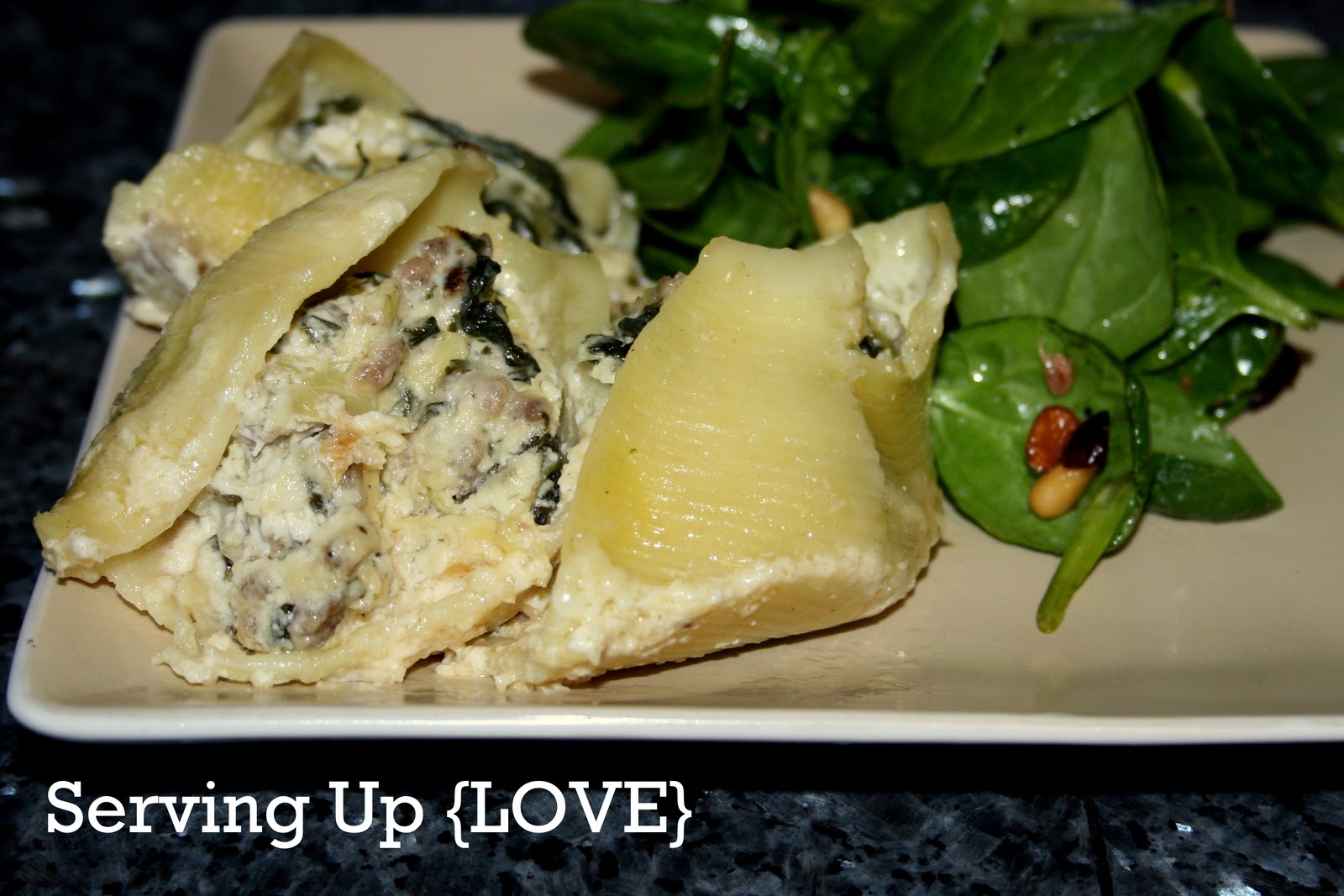 Katherine S Kitchen Serving Up Pasta Spinach Artichoke Stuffed Shells