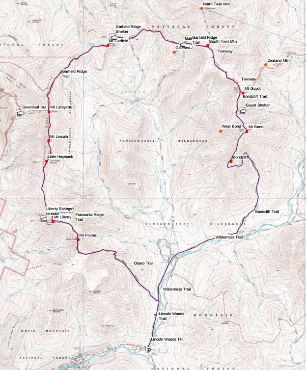 Pemi Loop Trail Map Co-Runner: The Pemi Loop