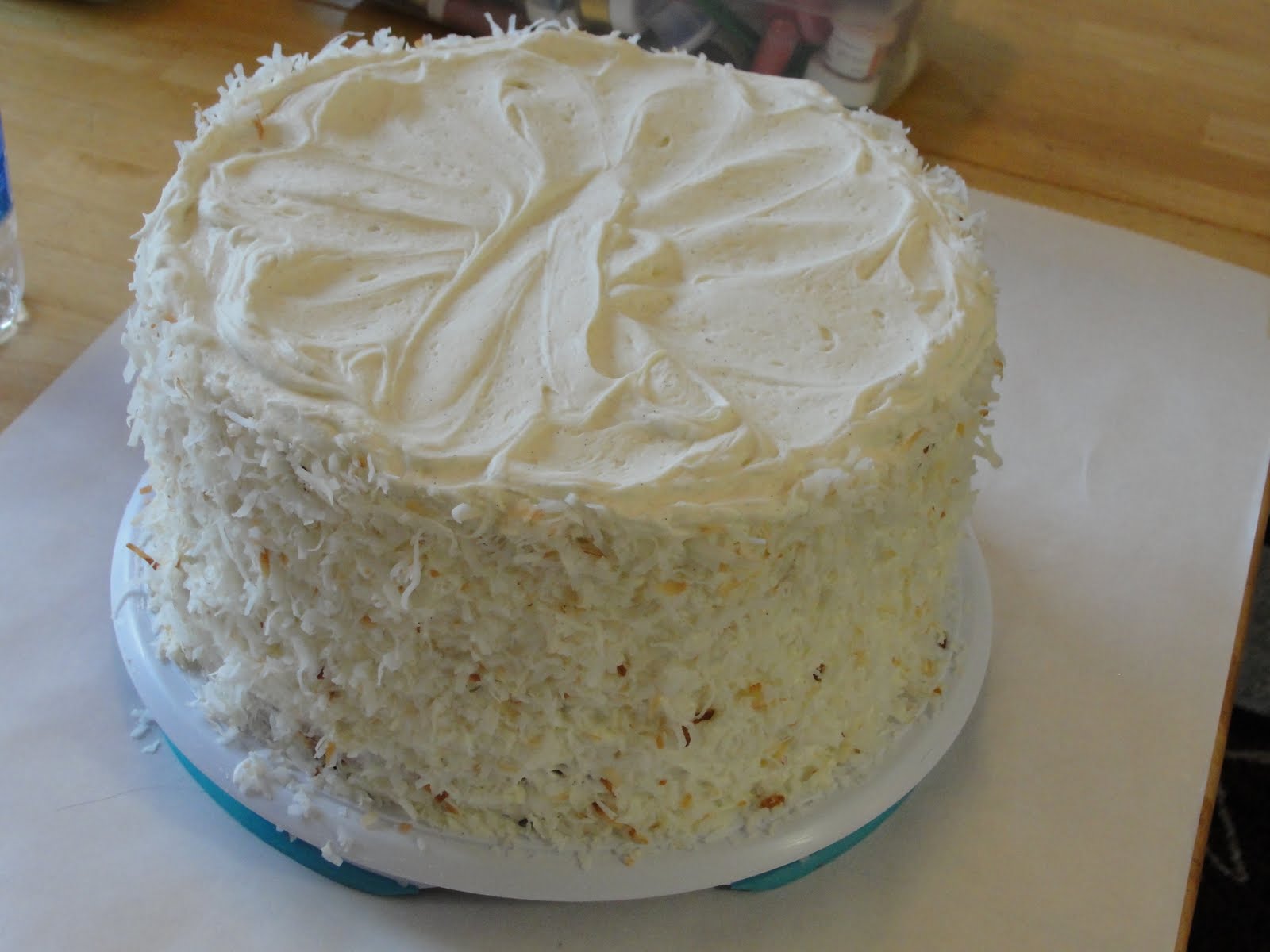 Oh, just put a cupcake in it.... Martha Stewart's Ultimate Coconut Cake...
