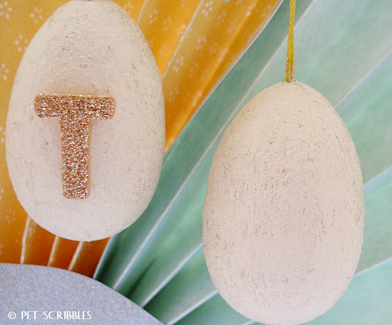 Easy Monogrammed Easter Eggs - takes only 15 minutes minus drying time!