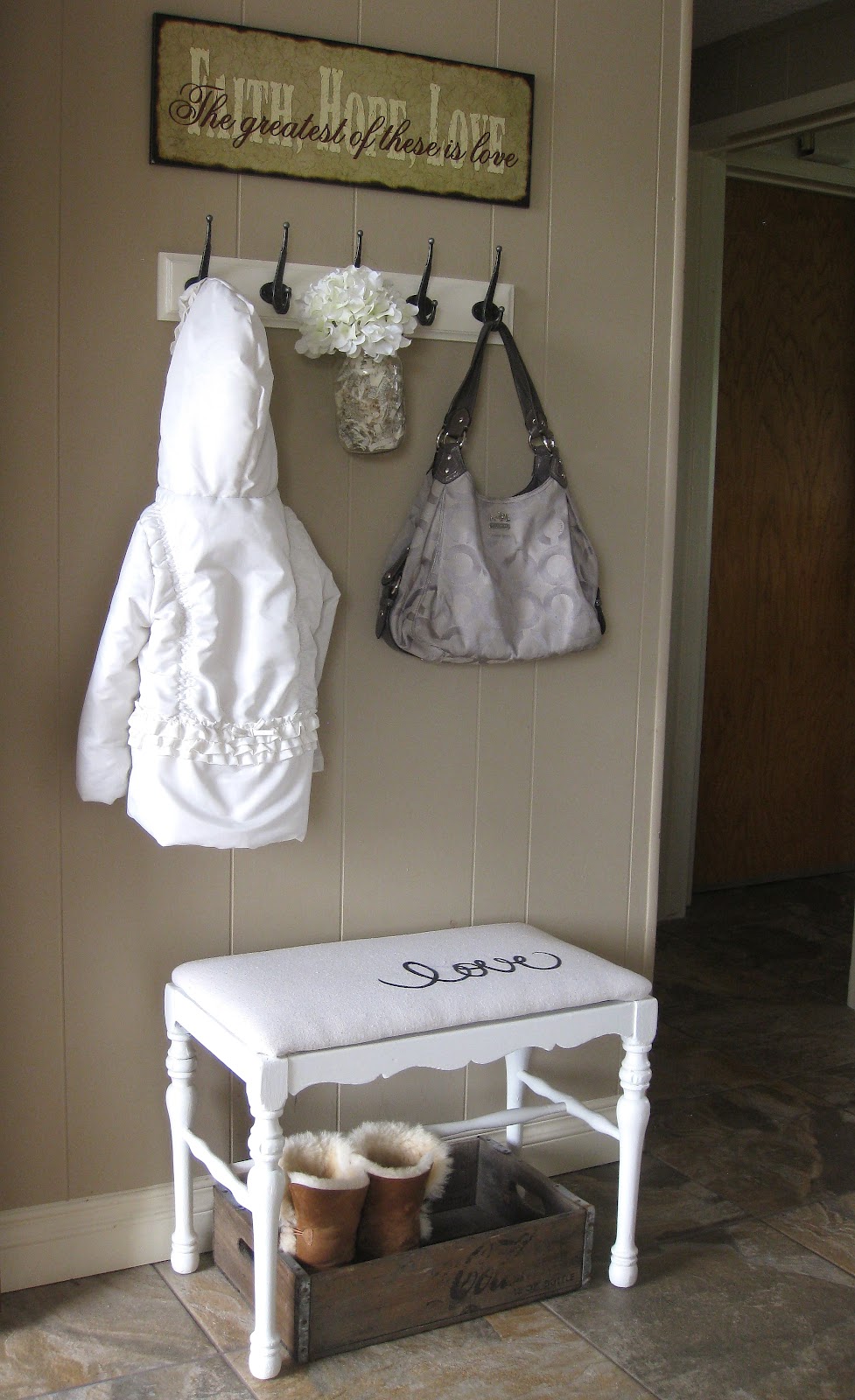 Entryway/Mini Mudroom and Bench Makeover Yellow Bliss Road