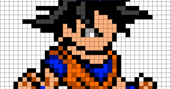 Minecraft Pixel Art Templates: Goku